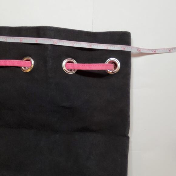 Canvas Backpack. Black/ Pink & White Polka Dot - Picture 8 of 9